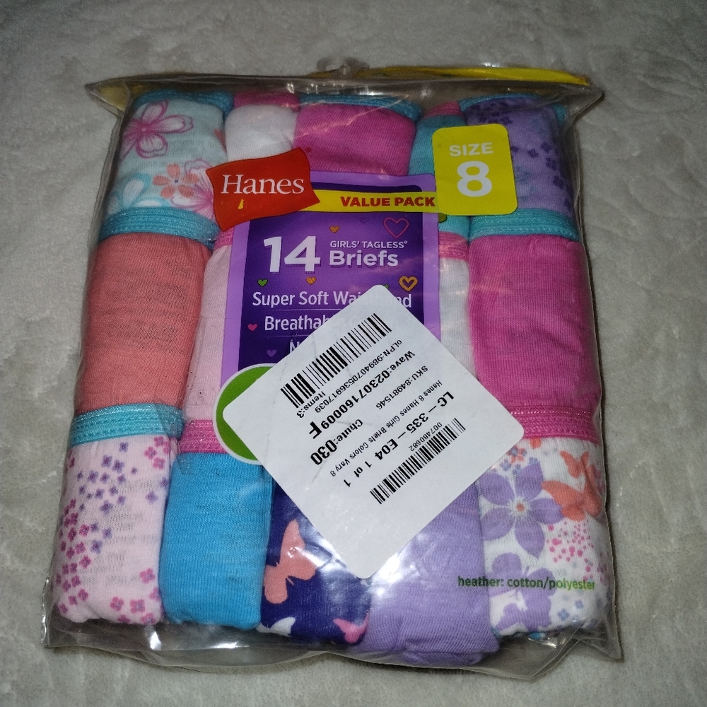 Hanes Girls' Colorful Briefs 14-Pack
